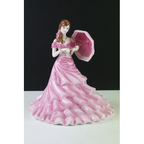 305 - Five boxed Coalport porcelain lady figurines to include A Spring Walk, Thinking of You, Olivia (limi... 