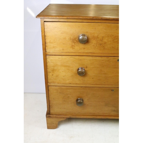 342 - Victorian pine chest of three long drawers