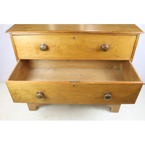 342 - Victorian pine chest of three long drawers