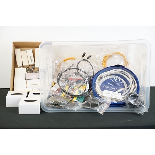 1624 - Hi-Fi - Quantity of hi-fi cables to include interconnects, power cables etc, 3 x Acrolink C-50 power... 