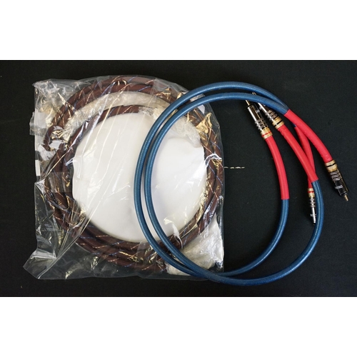 1624 - Hi-Fi - Quantity of hi-fi cables to include interconnects, power cables etc, 3 x Acrolink C-50 power... 