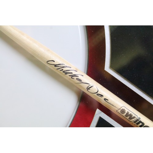 1593A - Memorabilia / Autographs - Motorhead framed and glazed display containing a drum skin signed by Lemm... 