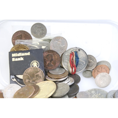 38 - A collection of mainly British pre decimal and commemorative coins, to include Silver, Victorian and... 