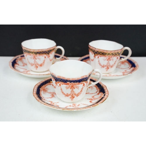 26 - Five Royal Crown Derby imari tea or coffee cups and saucers, pattern no, 2823 together with three Ro... 