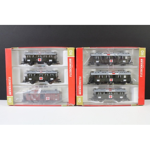 17 - Boxed Fleischmann HO gauge 481305 DB 0-8-0 locomotive plus 2 x boxed Fleischmann 3 wagon sets to inc... 