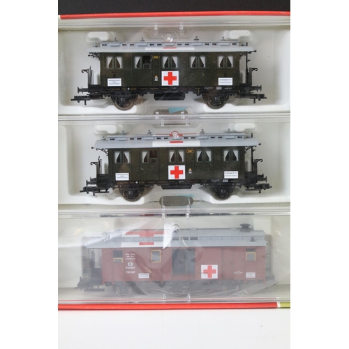 17 - Boxed Fleischmann HO gauge 481305 DB 0-8-0 locomotive plus 2 x boxed Fleischmann 3 wagon sets to inc... 