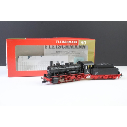 17 - Boxed Fleischmann HO gauge 481305 DB 0-8-0 locomotive plus 2 x boxed Fleischmann 3 wagon sets to inc... 