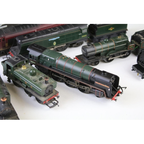 22 - Eight OO gauge locomotives to include Hornby EWS 37057, Triang R356 Winston Churchill, Hornby Willia... 