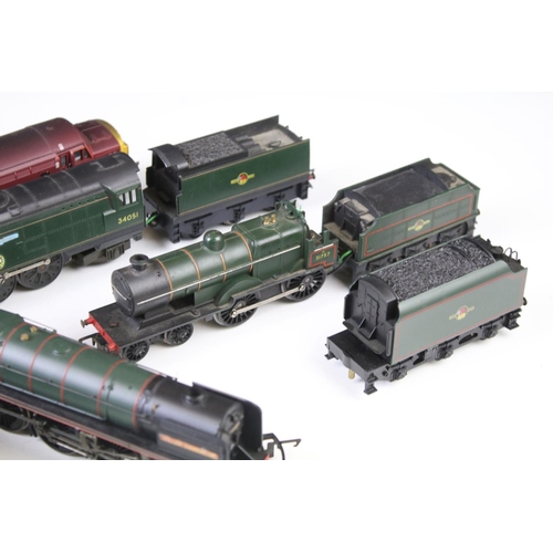 22 - Eight OO gauge locomotives to include Hornby EWS 37057, Triang R356 Winston Churchill, Hornby Willia... 