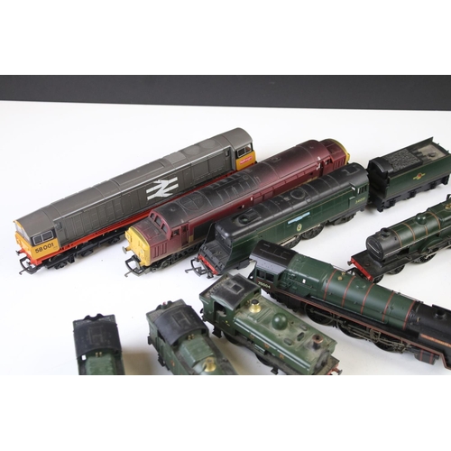 22 - Eight OO gauge locomotives to include Hornby EWS 37057, Triang R356 Winston Churchill, Hornby Willia... 