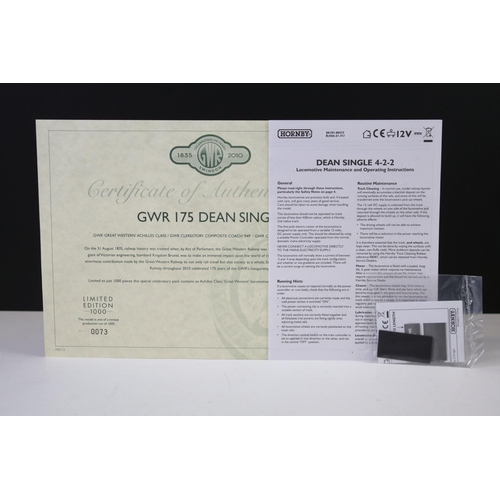 25 - Boxed Hornby OO gauge ltd edn R2956 GWR 175 Dean Single Train Pack, complete with certificate