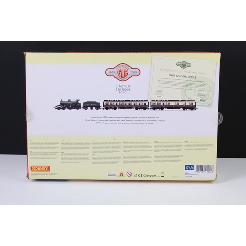 25 - Boxed Hornby OO gauge ltd edn R2956 GWR 175 Dean Single Train Pack, complete with certificate