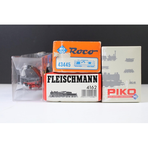 26 - Three boxed HO gauge locomotives to include Piko DB 0-10-0, Roco 43445 and Fleischmann 4162 plus ano... 