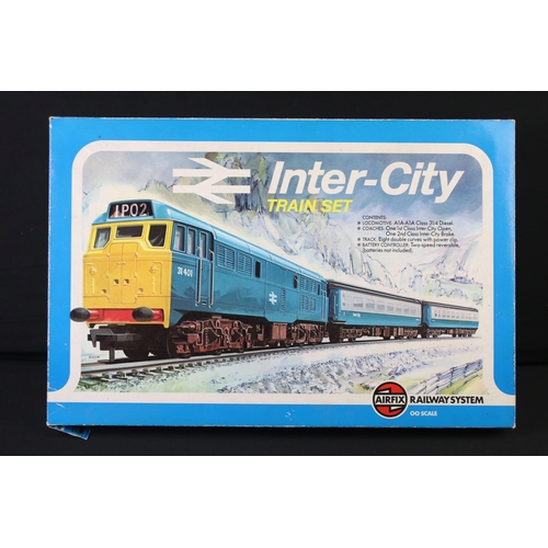 39 - Boxed Airfix OO gauge 54054-4 Inter-City train set complete with paperwork, boxed Hornby train set i... 