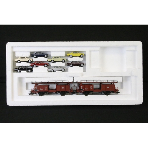 51 - Seven boxed Trix HO gauge rolling stock sets and items to include 24334 Car Transporter with 8 x car... 