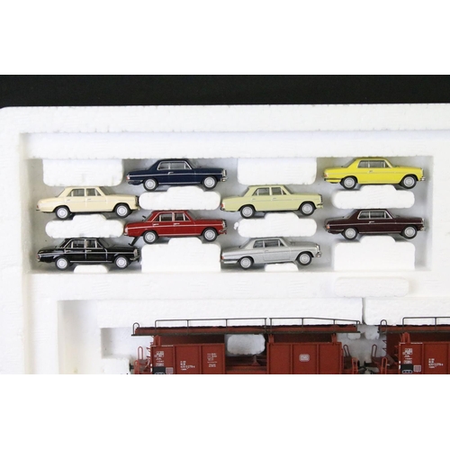 51 - Seven boxed Trix HO gauge rolling stock sets and items to include 24334 Car Transporter with 8 x car... 