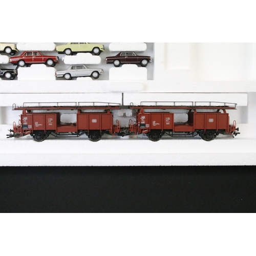 51 - Seven boxed Trix HO gauge rolling stock sets and items to include 24334 Car Transporter with 8 x car... 