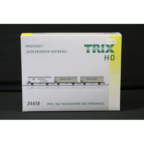 51 - Seven boxed Trix HO gauge rolling stock sets and items to include 24334 Car Transporter with 8 x car... 