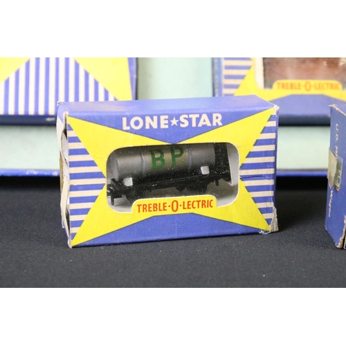 54 - Boxed Lone Star OOO Treble O Electric train set containing boxed locomotive, 6 x boxed items of roll... 