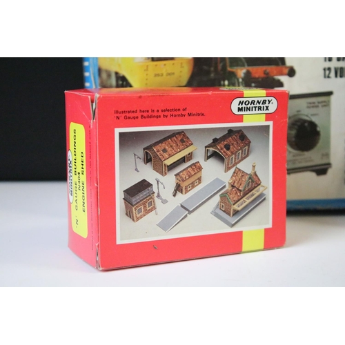 63 - Collection of N gauge model railway to include 5 x boxed/cased locomotives featuring 2 x Hornby Mini... 