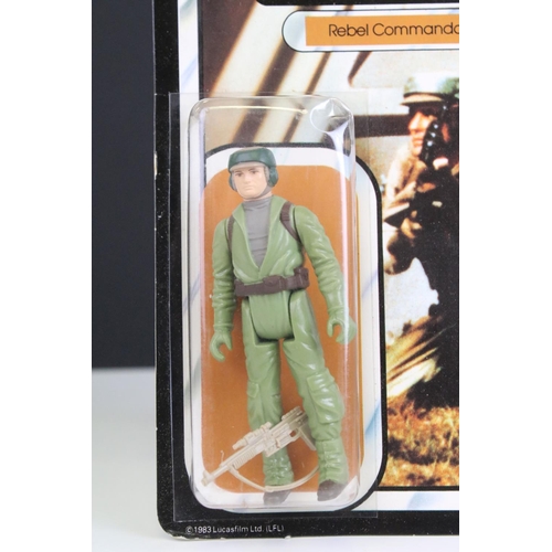 655 - Star Wars - Original carded Palitoy Return Of The Jedi Rebel Commando figure, punched, 65 back, crea... 