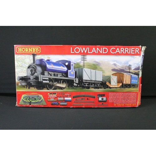 68 - Two boxed Hornby R1163 Lowland Carrier electric train sets, both with locomotives, rolling stock and... 