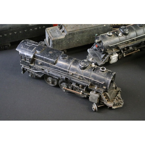 74 - Three Lionel O gauge locomotives to include 2-6-2 675, 6-8-6 671 and 2-6-2 675, along with 3 x tende... 