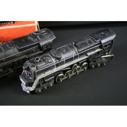 74 - Three Lionel O gauge locomotives to include 2-6-2 675, 6-8-6 671 and 2-6-2 675, along with 3 x tende... 