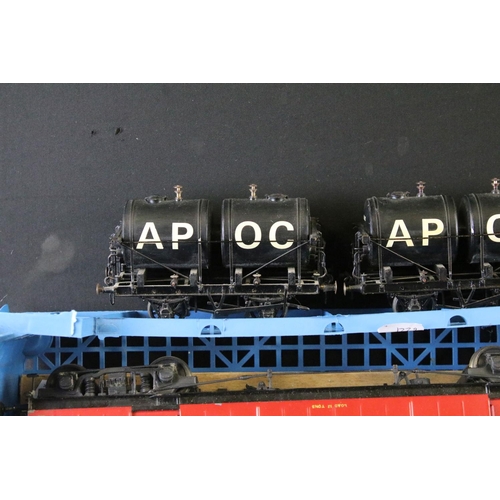 76 - Collection of kit built O gauge model railway to include 0-8-4 locomotive in black and 9 x items of ... 