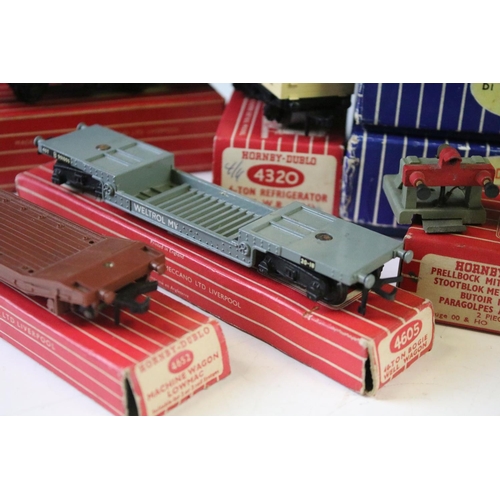 77 - 11 Boxed Hornby Dublo accessories to include 2 x D1 Level Crossing, 7 x items of rolling stock featu... 