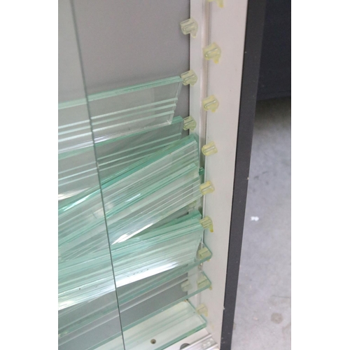 94B - Advertising - Large Graham Farish advertising shop display cabinet with 14 x perspex display shelves... 