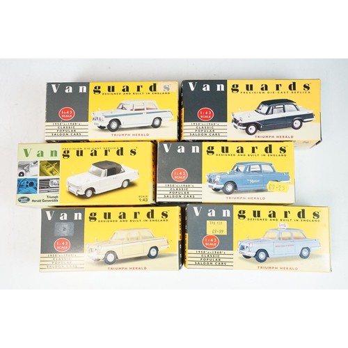 121 - 28 Boxed / cased Vanguards diecast models to include VA5005, VA00517, VA5006, VA21000, VA5008, VA500... 