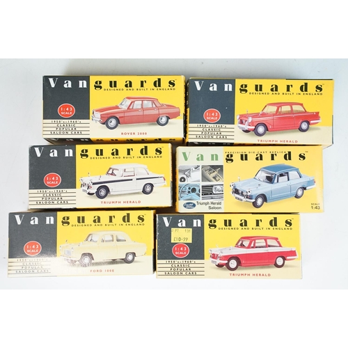 121 - 28 Boxed / cased Vanguards diecast models to include VA5005, VA00517, VA5006, VA21000, VA5008, VA500... 