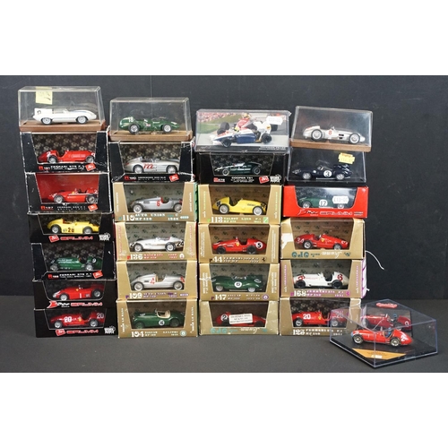 170 - 24 Boxed / cased Brumm diecast models to include R125 Ferrari 375, R076 Ferrari D50, R128 Ferrari D5... 