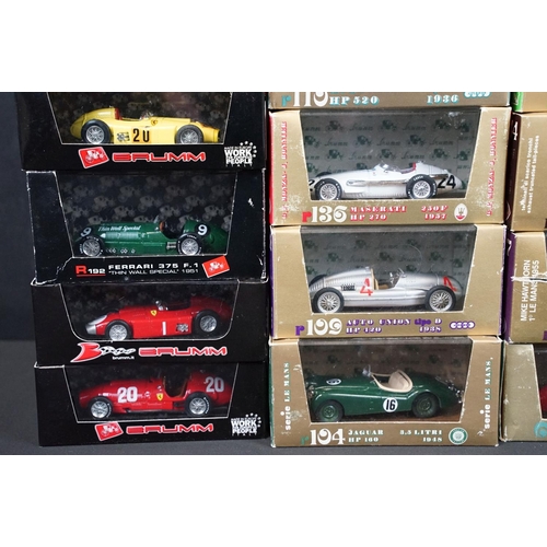 170 - 24 Boxed / cased Brumm diecast models to include R125 Ferrari 375, R076 Ferrari D50, R128 Ferrari D5... 