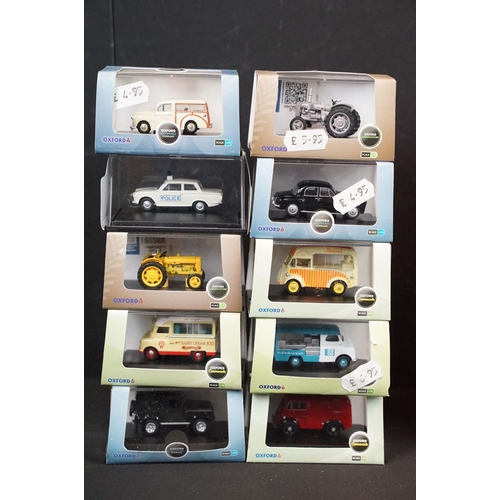 212 - Quantity of ten cased Oxford Diecast models to include Commercials, Agriculture, etc, quantity of lo... 