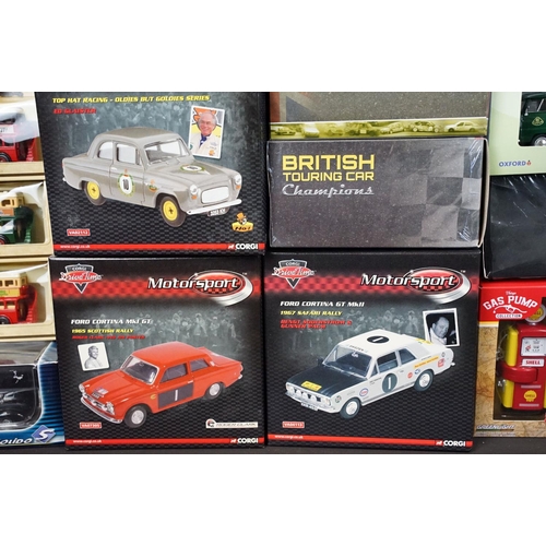 213 - 18 Boxed diecast models and accessories to include 3 x ltd edn Corgi Drive Time Motorsport (VA04113,... 