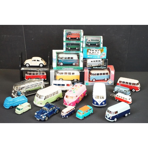 220 - Group of boxed & unboxed diecast models, all VWs and VW Campers to include Corgi Ambulance Commer 3/... 