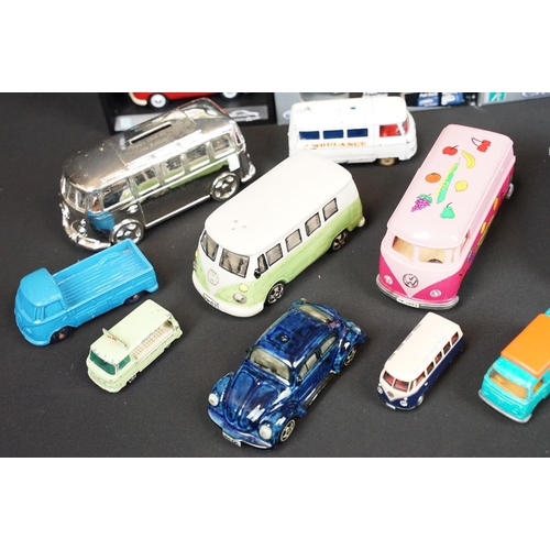 220 - Group of boxed & unboxed diecast models, all VWs and VW Campers to include Corgi Ambulance Commer 3/... 