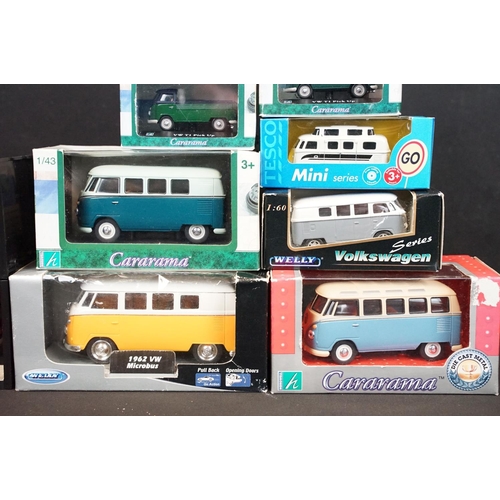 220 - Group of boxed & unboxed diecast models, all VWs and VW Campers to include Corgi Ambulance Commer 3/... 