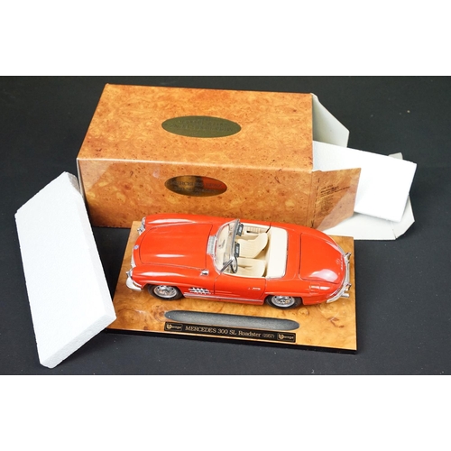 232 - Five boxed 1/18 scale diecast models to include Maisto Mercedes-Benz SLK 230, Burago Mercedes-Benz 5... 