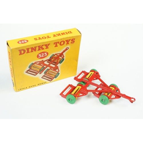 292 - Five boxed Dinky farming diecast models to include 301 Field Marshall Tractor in orange with driver ... 