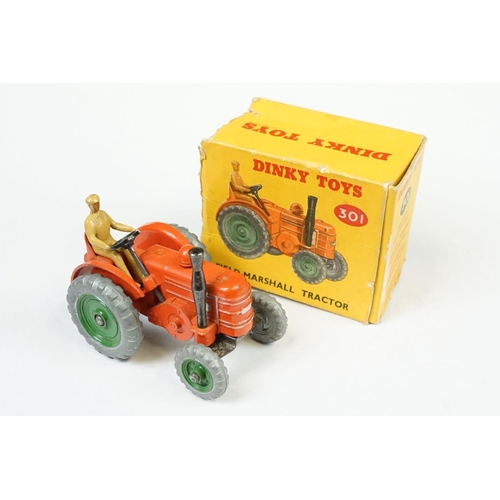 292 - Five boxed Dinky farming diecast models to include 301 Field Marshall Tractor in orange with driver ... 