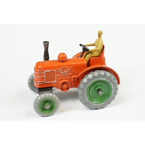 292 - Five boxed Dinky farming diecast models to include 301 Field Marshall Tractor in orange with driver ... 