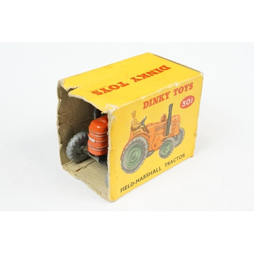 292 - Five boxed Dinky farming diecast models to include 301 Field Marshall Tractor in orange with driver ... 