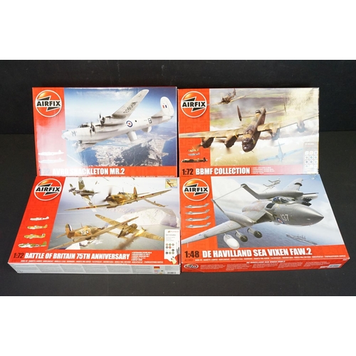 423 - 12 Boxed & unbuilt Airfix plastic model kits to include 1/48, 1/72 and 1/144 models featuring 1/48 0... 