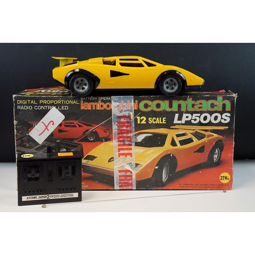 488 - Boxed 1/12 scale R/C Battery Operated Asahi Lamborghini Countach LP500S Digital Proportional Radio C... 