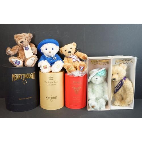 688 - Merrythought - Five boxed Merrythought teddy bears to include The Royal Bear Collection HM Queen Eli... 