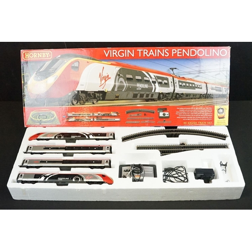 68A - Two boxed Hornby OO gauge electric train sets to include R1019 Flying Scotsman and R1155 Virgin Trai... 