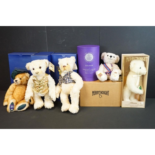 690 - Merrythought - Five boxed Merrythought teddy bears to include KP151 Diana Bear with ltd edn COA No. ... 